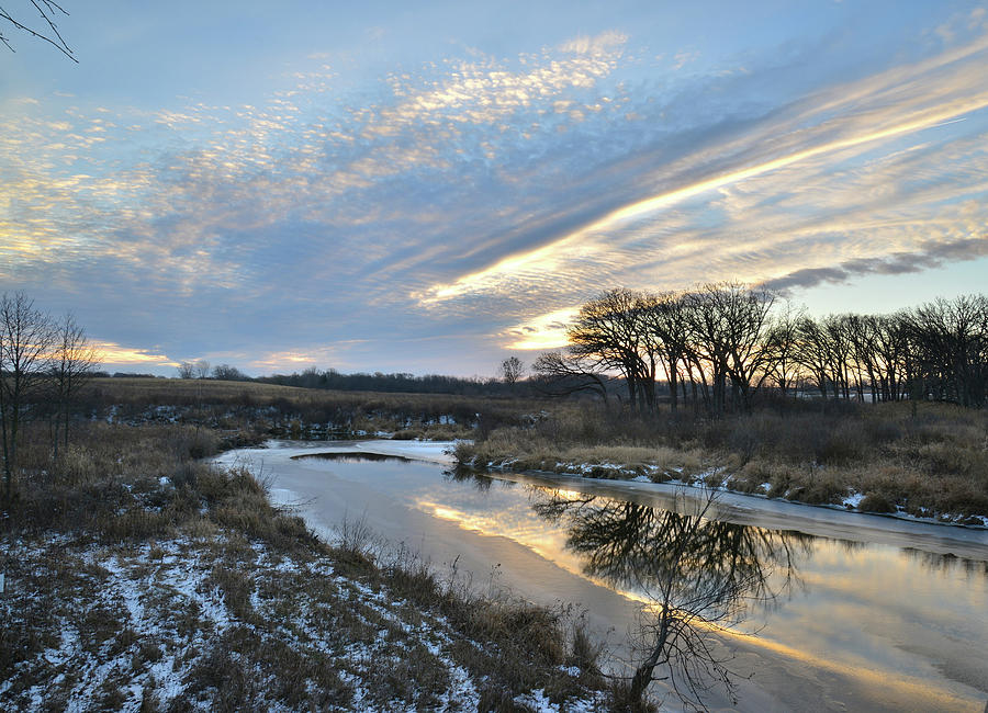 Winter Sunrise on Nippersink Creek Photograph by Ray Mathis