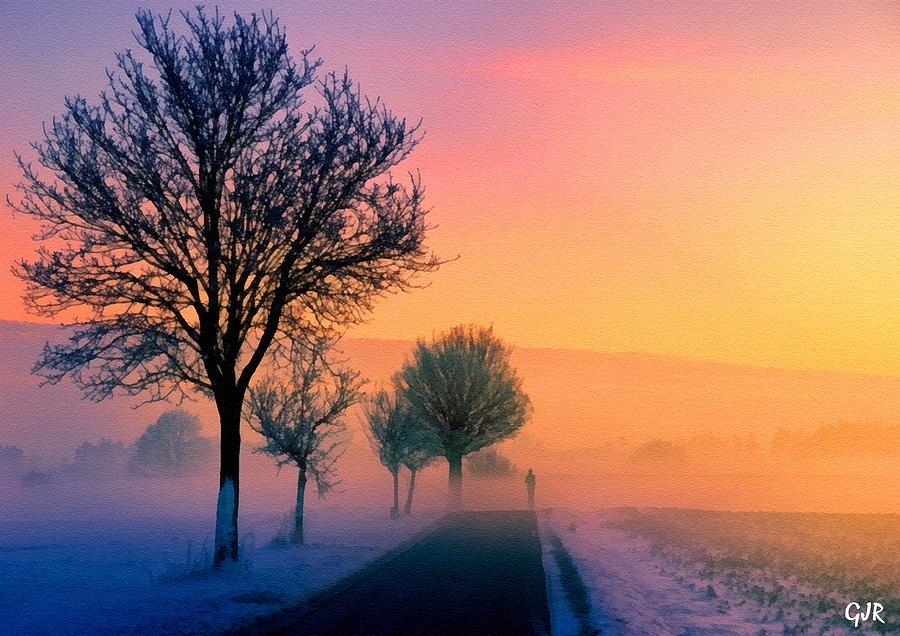 Winter Sunrise Sonata For Five Tree Violins And Fog Harpsichord Continuo L A S Digital Art