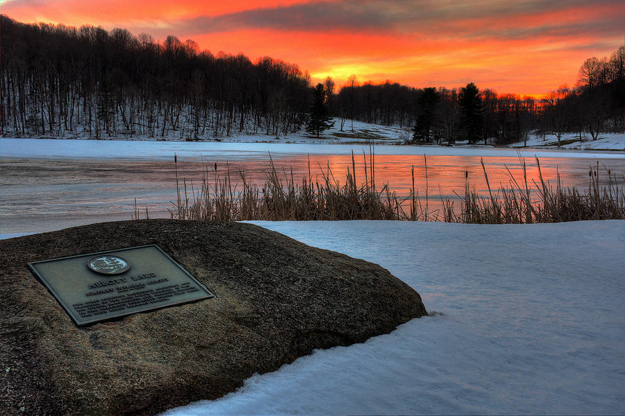 Winter Sunset Abbott Lake Photograph by Steve Hurt
