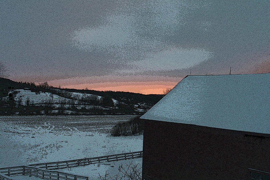 Winter Sunset - altered Photograph by Aggy Duveen