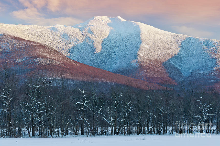 Winter Sunset At Mount Mansfield Photograph by Alan L Graham