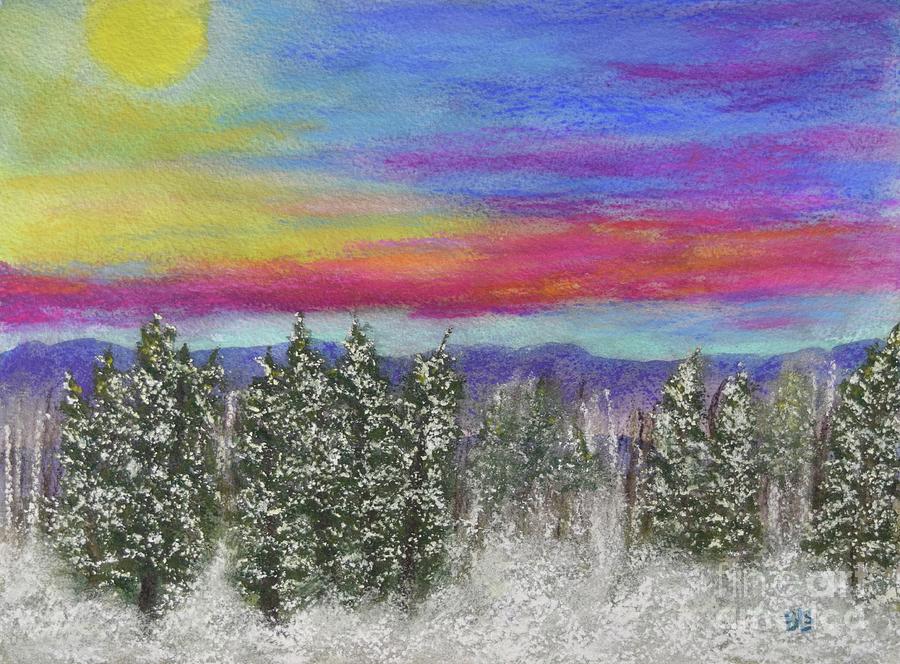 Winter Sunset  Painting by Barrie Stark