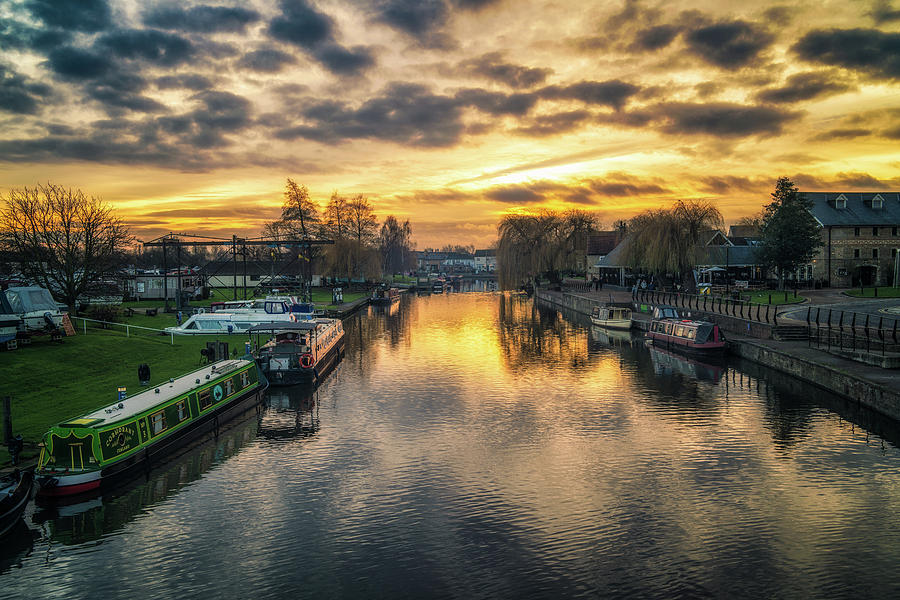 Winter sunset, Ely Riverside Photograph by James Billings