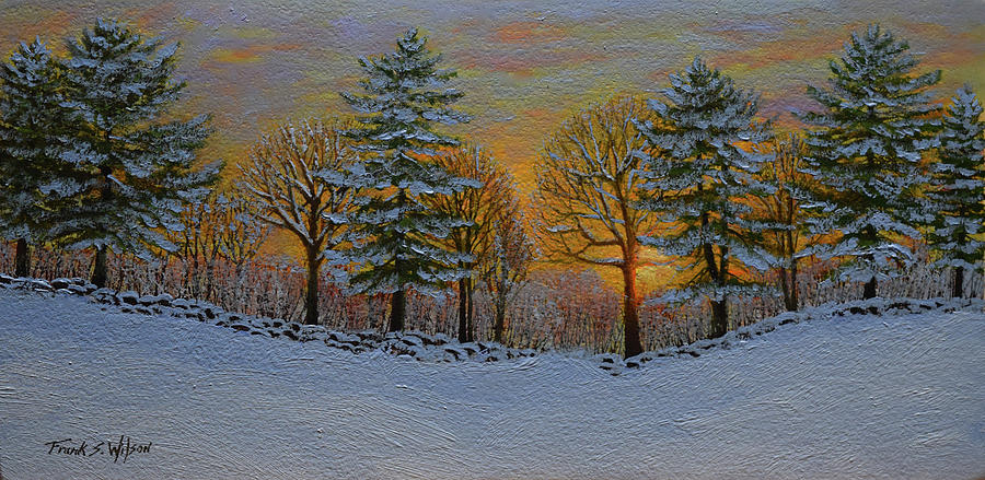 Sunset Painting - Winter Sunset by Frank Wilson