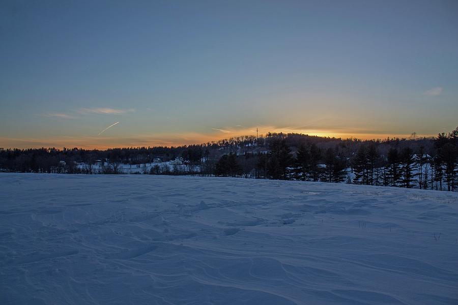 Winter Sunset from Dexter Drumlin Photograph by Michael Saunders