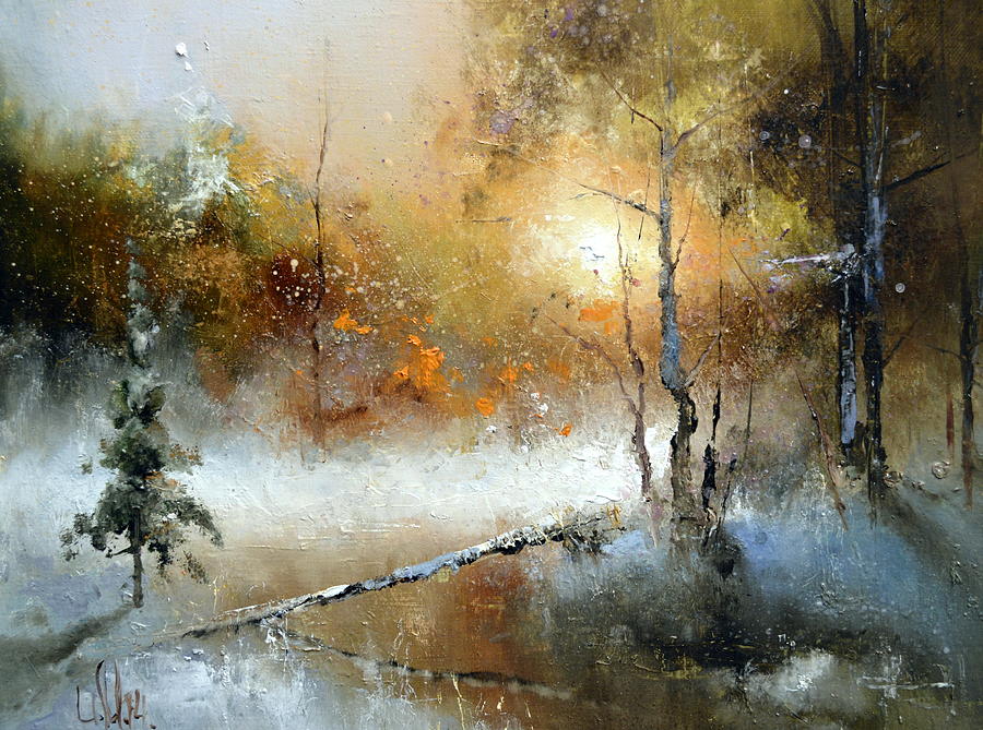 Winter Sunset Painting by Igor Medvedev