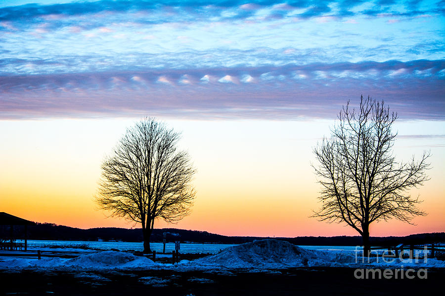 Sunset Photograph - Winter Sunset II by Kathy Liebrum Bailey