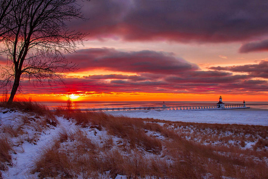 Sunset Photograph - Winter Sunset in St Joe by Jackie Novak