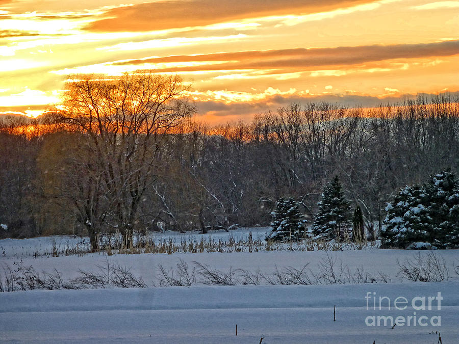 Winter Sunset Landscape Photograph by Dee Flouton