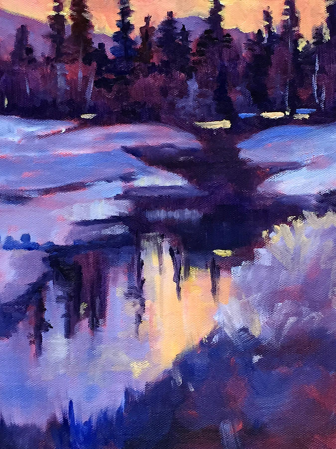 Winter Sunset Painting by Nancy Merkle