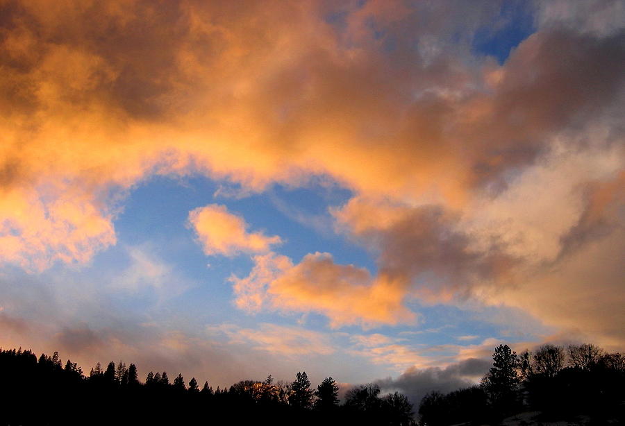 Winter Sunset Nevada County California Photograph by Larry Bacon