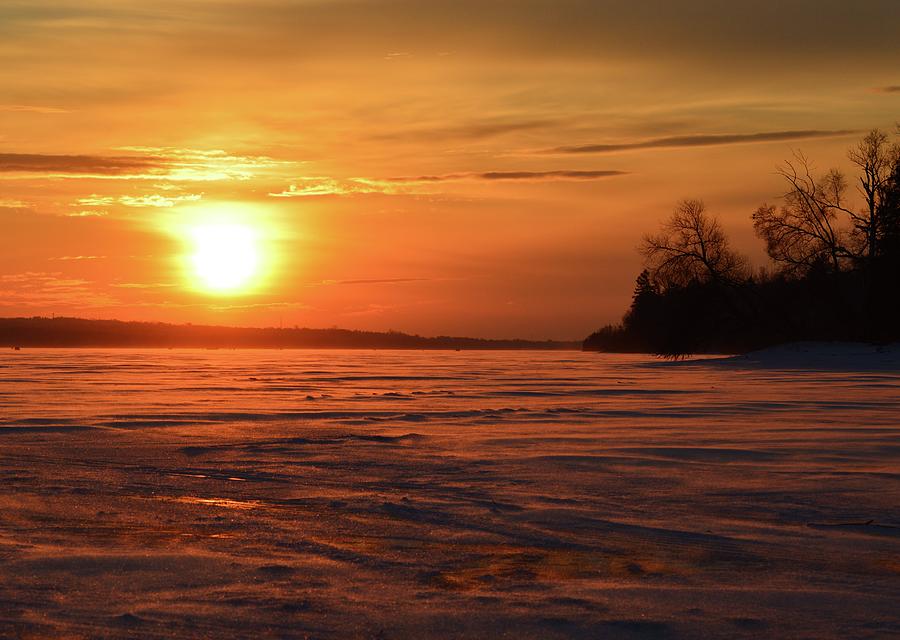 Winter Sunset On Kempenfelt Bay  Photograph by Lyle Crump