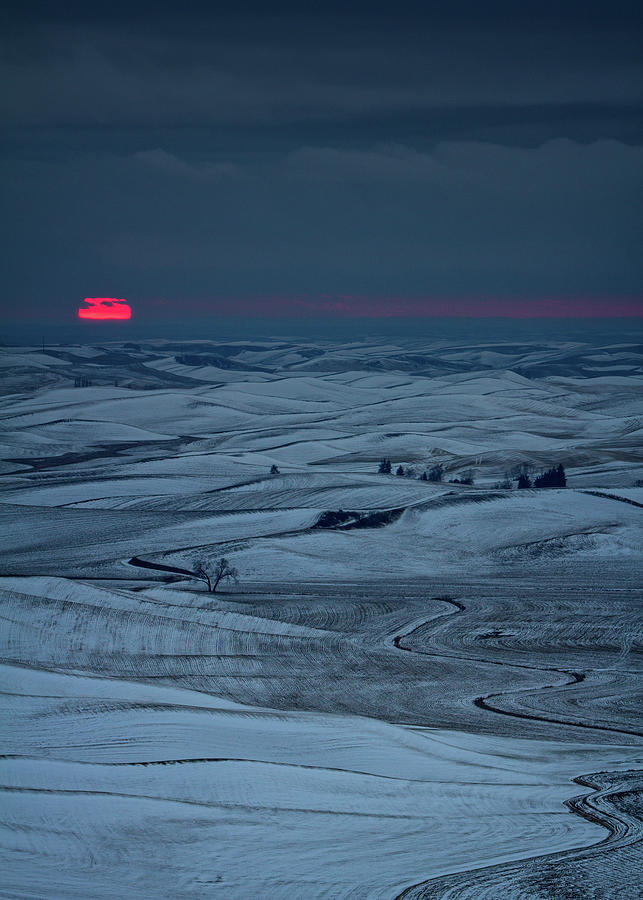 Winter Photograph - Winter Sunset on the Palouse by James Richman