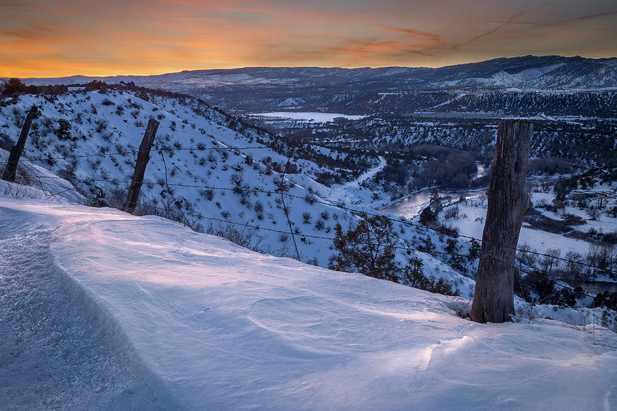 Winter Sunset over Durango Colorado Photograph by Jen Manganello