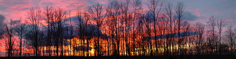 Winter Sunset Panorama Photograph by Frances Miller