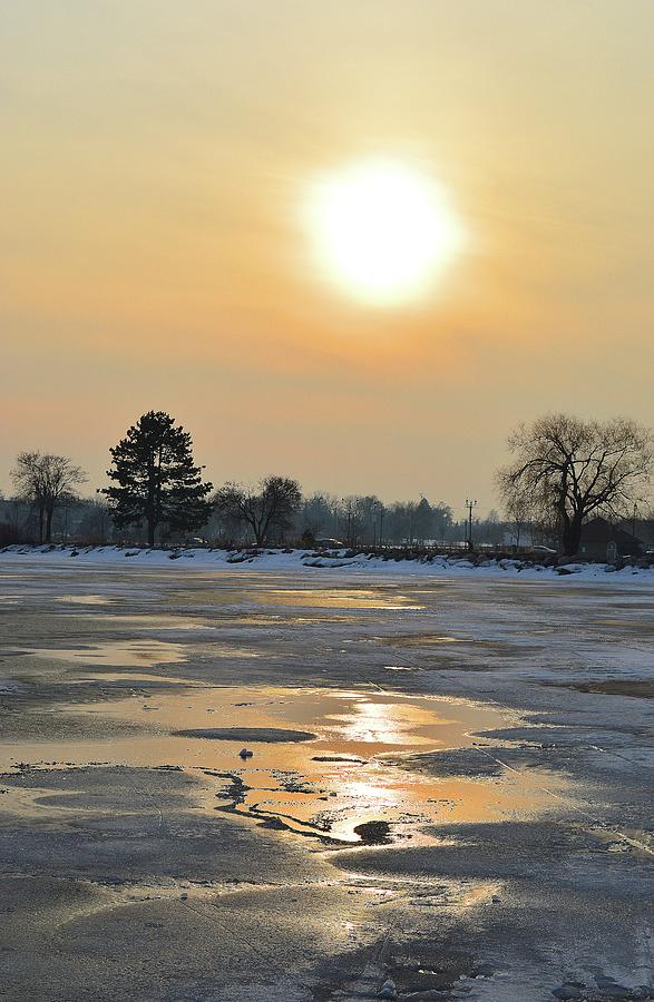 Winter Thaw Sunset  Digital Art by Lyle Crump