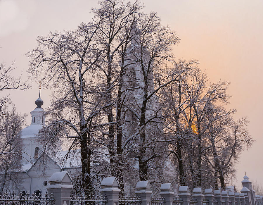 Winter, The Temple At Sunset. Photograph