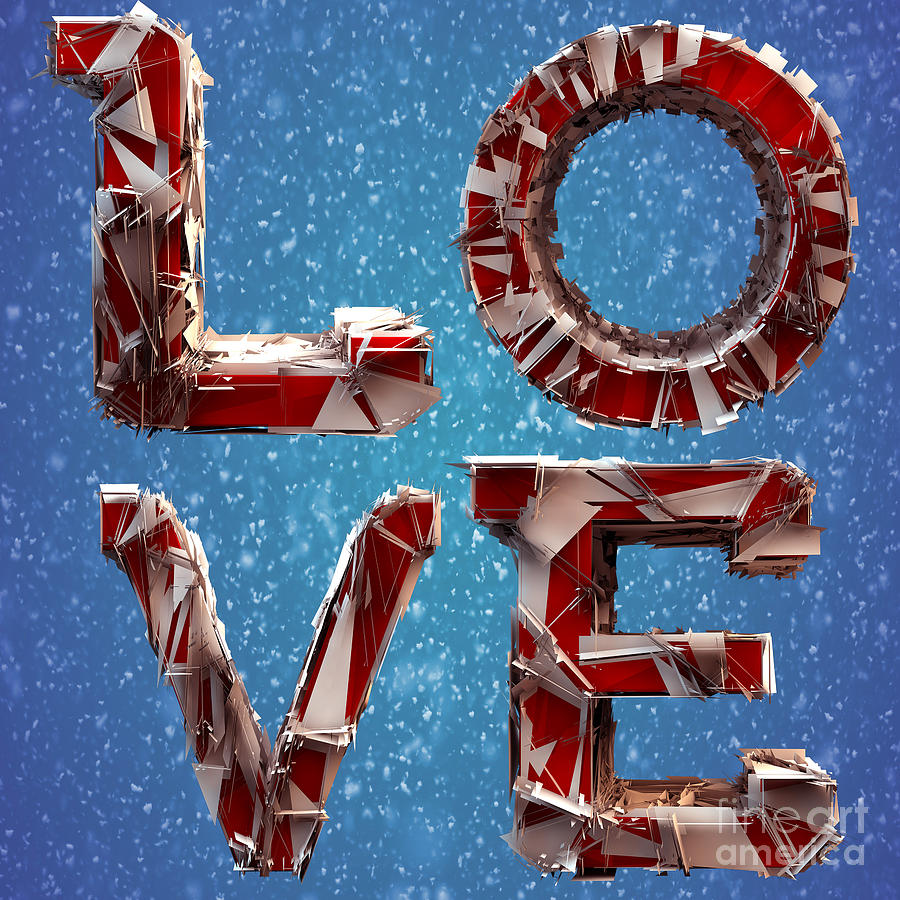 Typography Photograph - Winter Time Love by Gary Keesler