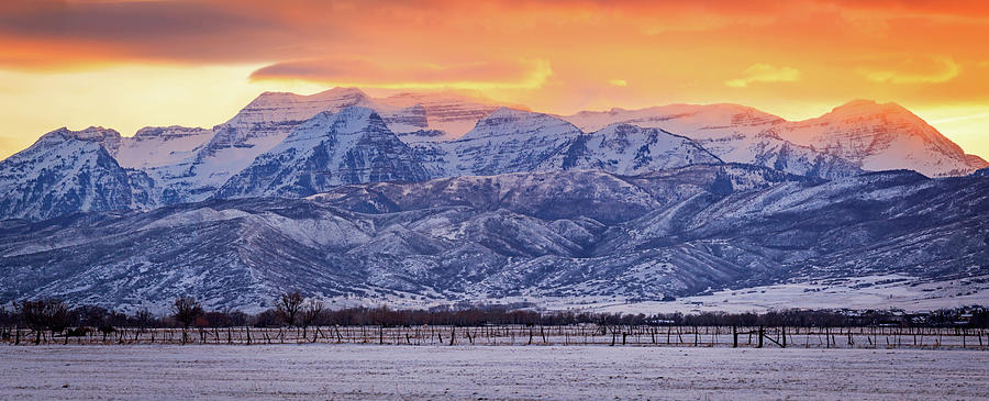 Mountain Photograph - Winter Timp Sunset Panorama by Wasatch Light