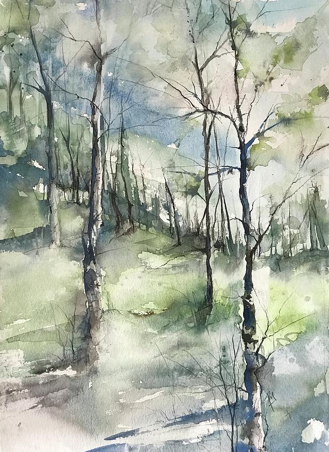 Tree Painting - Winter to Spring by Robin Miller-Bookhout