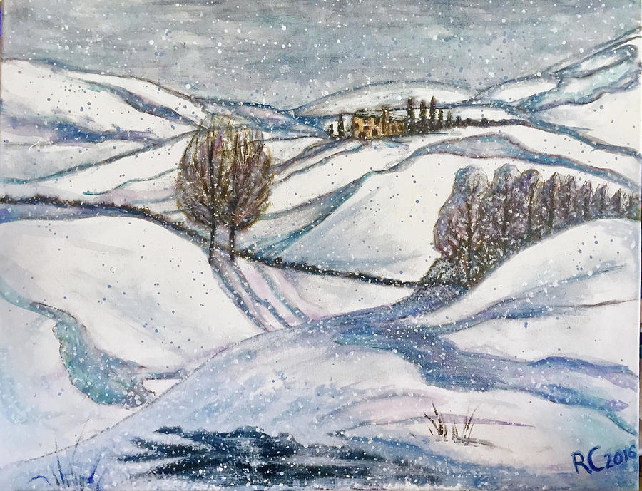 Winter Tranquility Painting by Rae Chichilnitsky