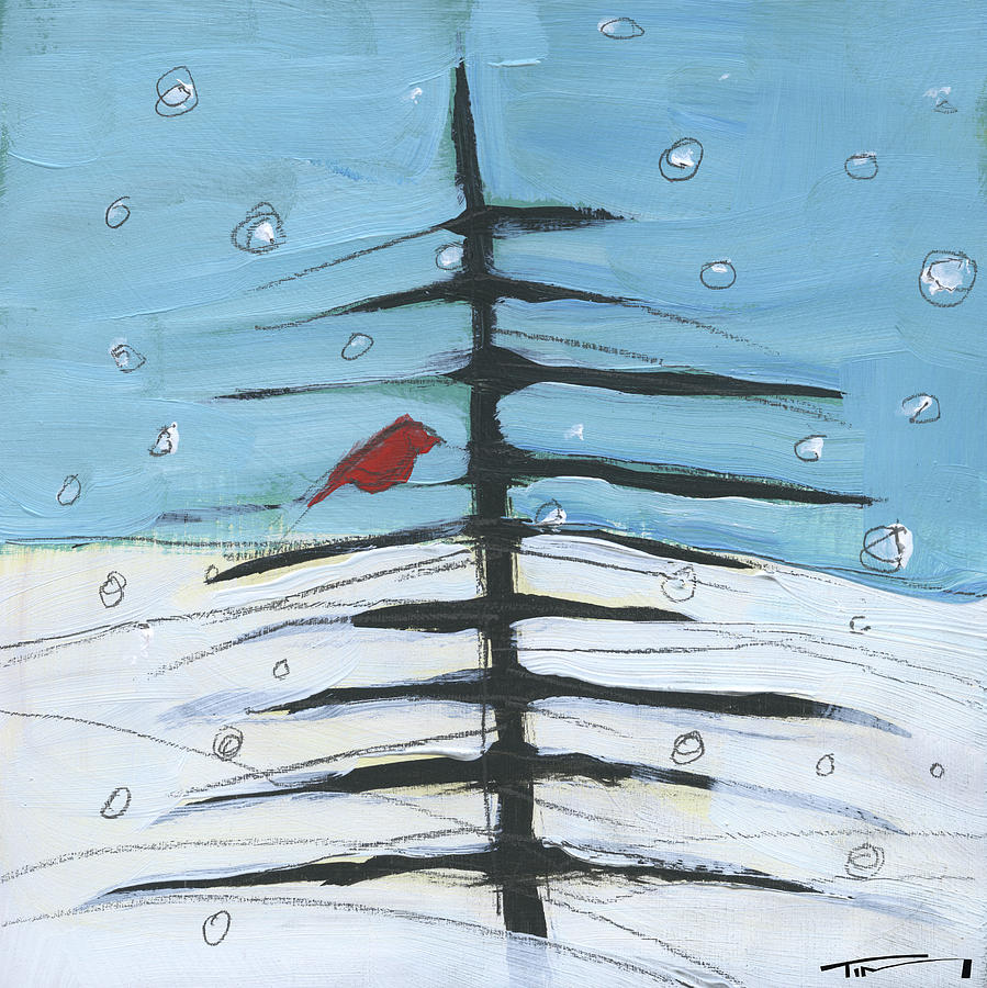 Winter Tree Bird 2 Painting by Tim Nyberg