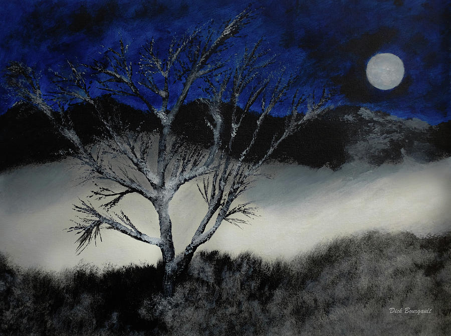 Winter Tree Painting by Dick Bourgault