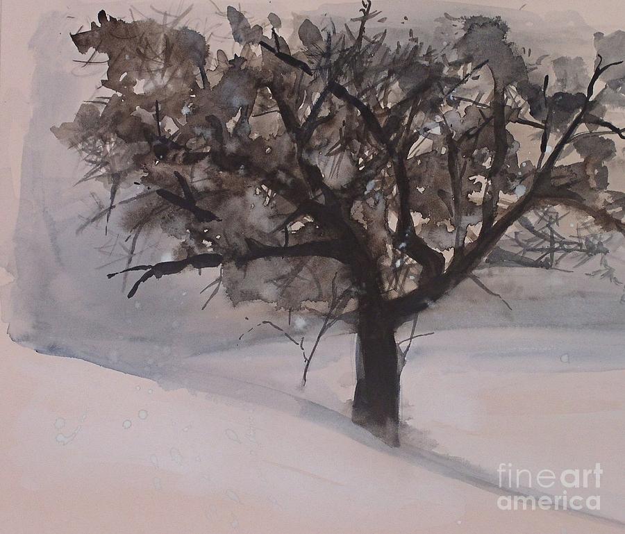 Winter Tree Painting by Laurie Rohner