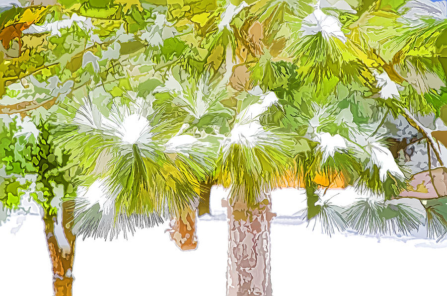 Winter trees 1 Painting by Jeelan Clark