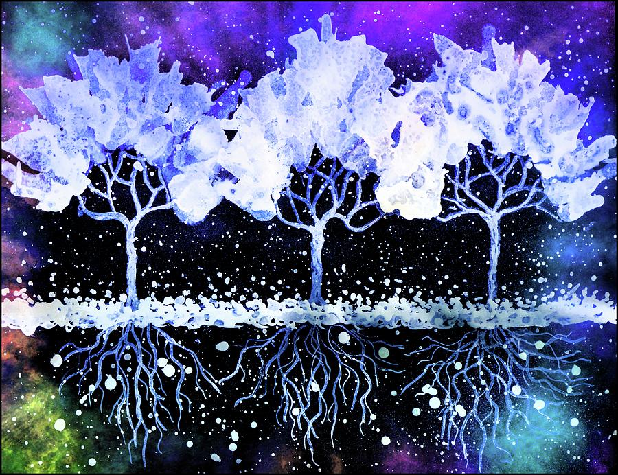 Winter Trees 1 Mixed Media by Lilia S