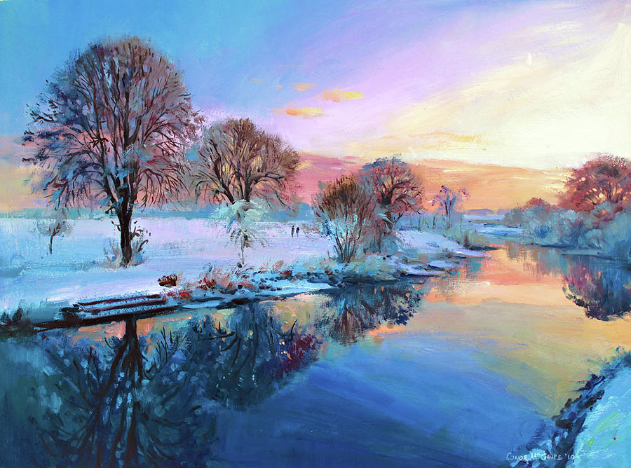 Winter Trees Painting by Conor McGuire