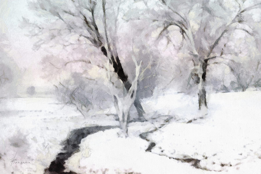 Winter Trees Digital Art by Frances Miller