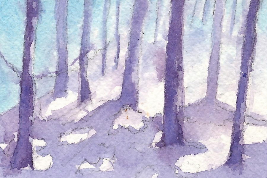 Winter Landscape Painting - Winter Trees by Jan Bennicoff Winter Landscape Painting - Winter Trees by Jan Bennicoff