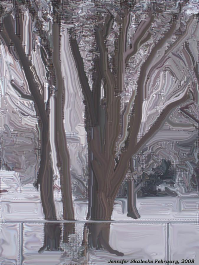 Tree Digital Art - Winter Trees by Jennifer Skalecke