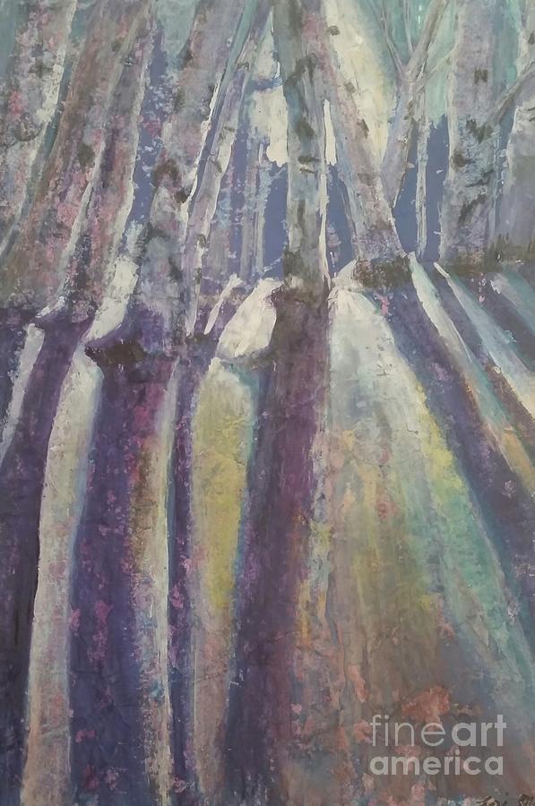 Winter Trees  Painting by Lori Moon