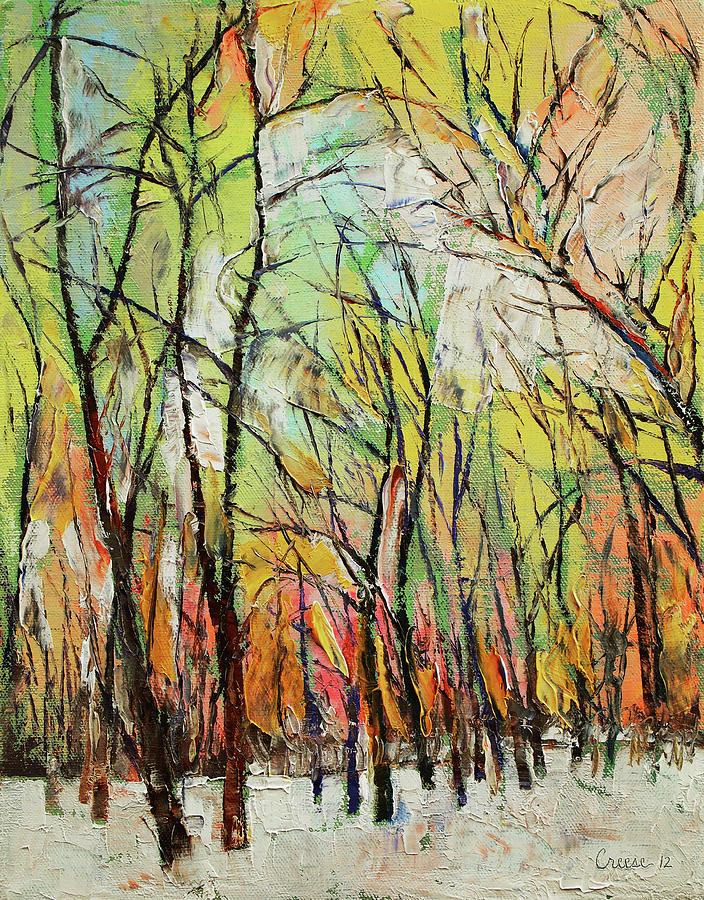 Winter Trees Painting by Michael Creese