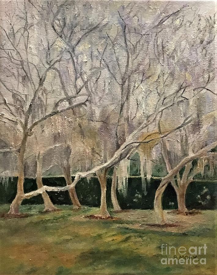 Winter Trees on Sussex Way Painting by Barbara Moak