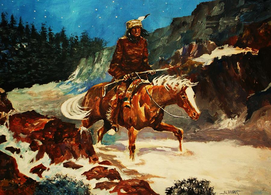 Tracking in Winter Painting by Al Brown