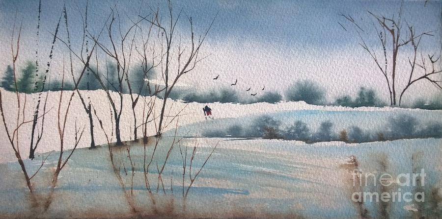 Winter Hike  Painting by Eunice Miller
