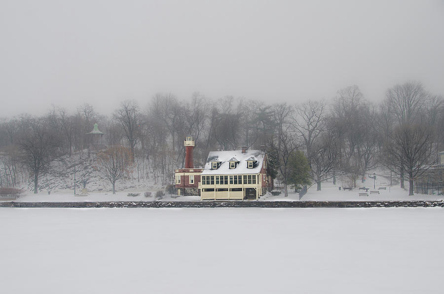 Winter - Turtle Rock Lighthouse - Boathouse Row Photograph by Bill Cannon