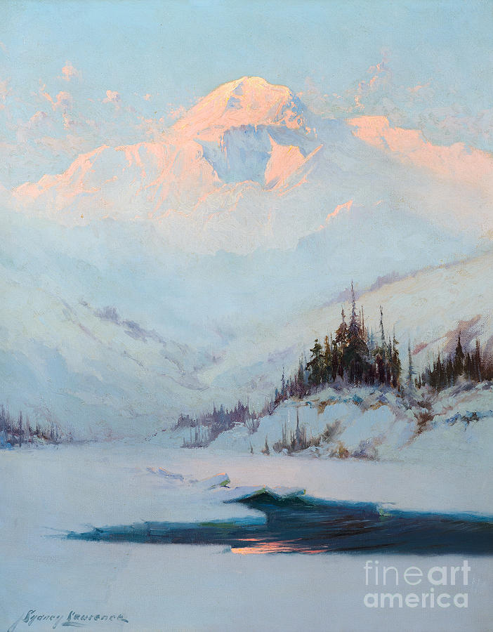 Winter Twilight on Mt. McKinley Painting by MotionAge Designs
