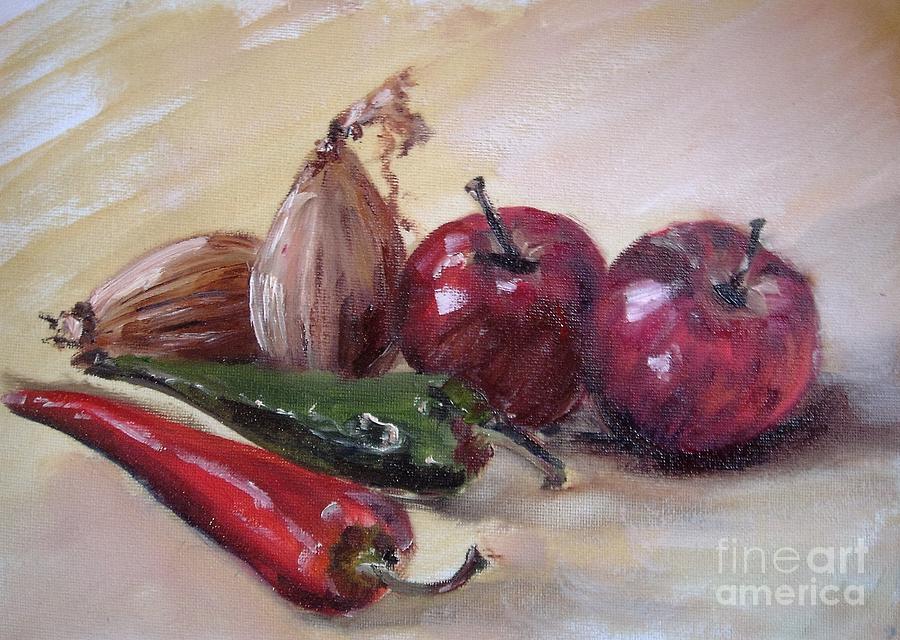 Winter Vegetables Painting by Angela Cartner