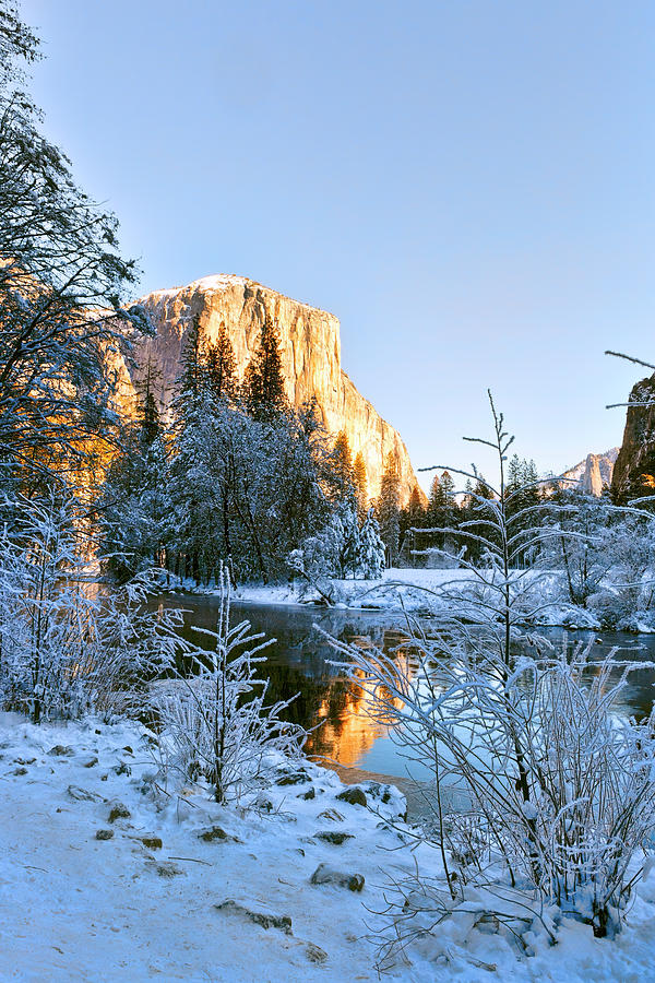 Yosemite National Park Photograph - Winter View of Yosemites El Capitan by Her Arts Desire