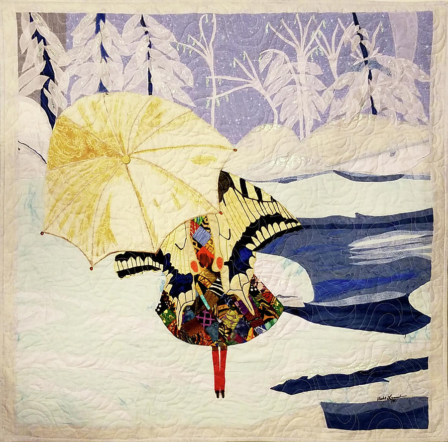 Umbrella Tapestry - Textile - Winter Walk by Aisha Lumumba