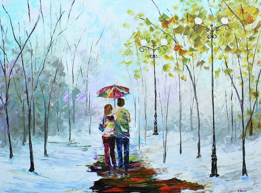 Winter Walk Painting by Kevin Brown