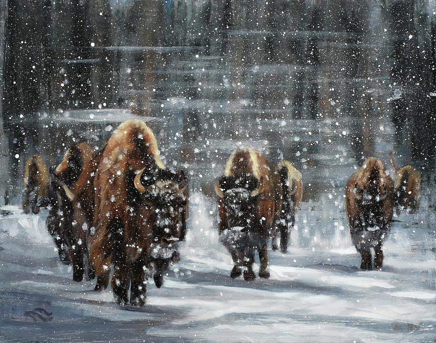 Winter Walk Painting by Sandi Snead