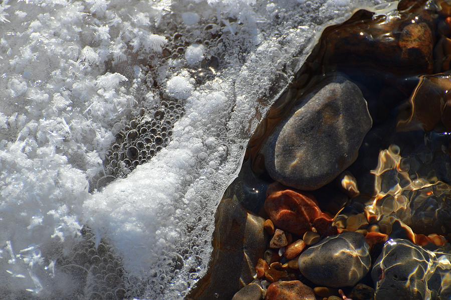 Winter Water and Rocks  Digital Art by Lyle Crump