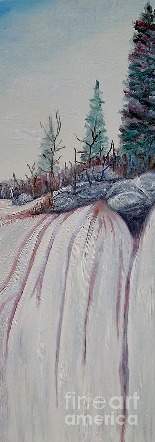 Winter waterfall Painting by Marilyn McNish