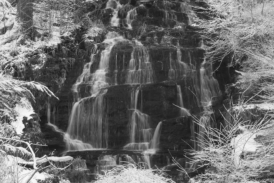 Winter Waterfall Slatestone Brook Falls Photograph by John Burk