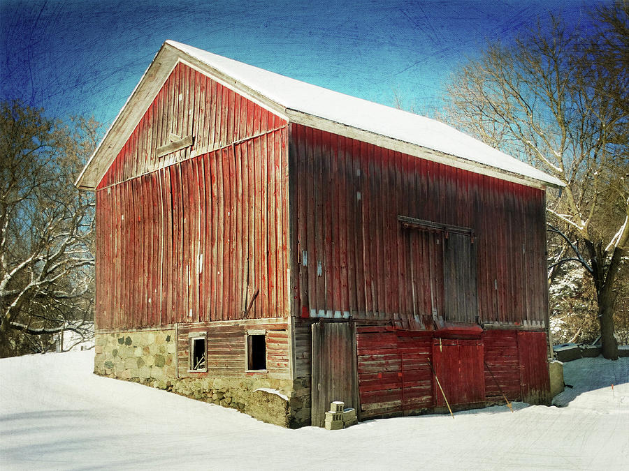 Winter Weathered Barn Re-imagined Photograph by David T Wilkinson